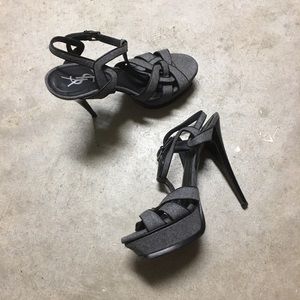 Authentic YSL Heels in Grey and Black